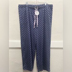 Lacey Chabert Collection Navy & Pink Double Draw String Pajama Pants NWT 2X